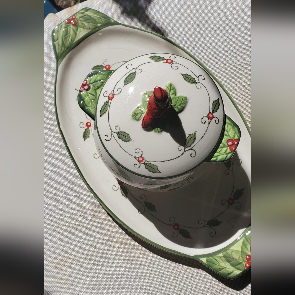 Temp-Tations Green and Red Holiday Dish Set - Picture 2 of 7
